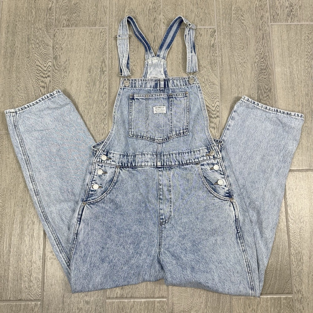 Levi's Vintage Style Denim Overalls Size Medium Blue Light Wash